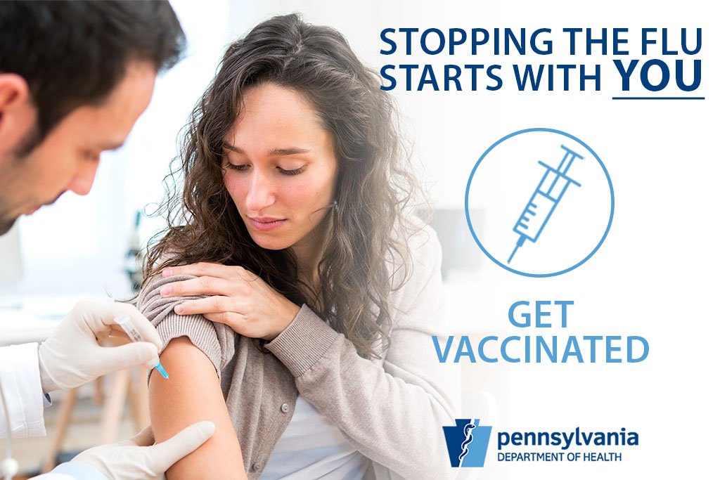 SecretaryLevine's tweet photo. Did you get your #flu shot yet? It is recommended that everyone 6 months of age and older get a flu vaccination before the end of October. Learn more about flu vaccine recommendations → https://t.co/u0lvlg3WLN #flufreepa https://t.co/p9vVBSw274