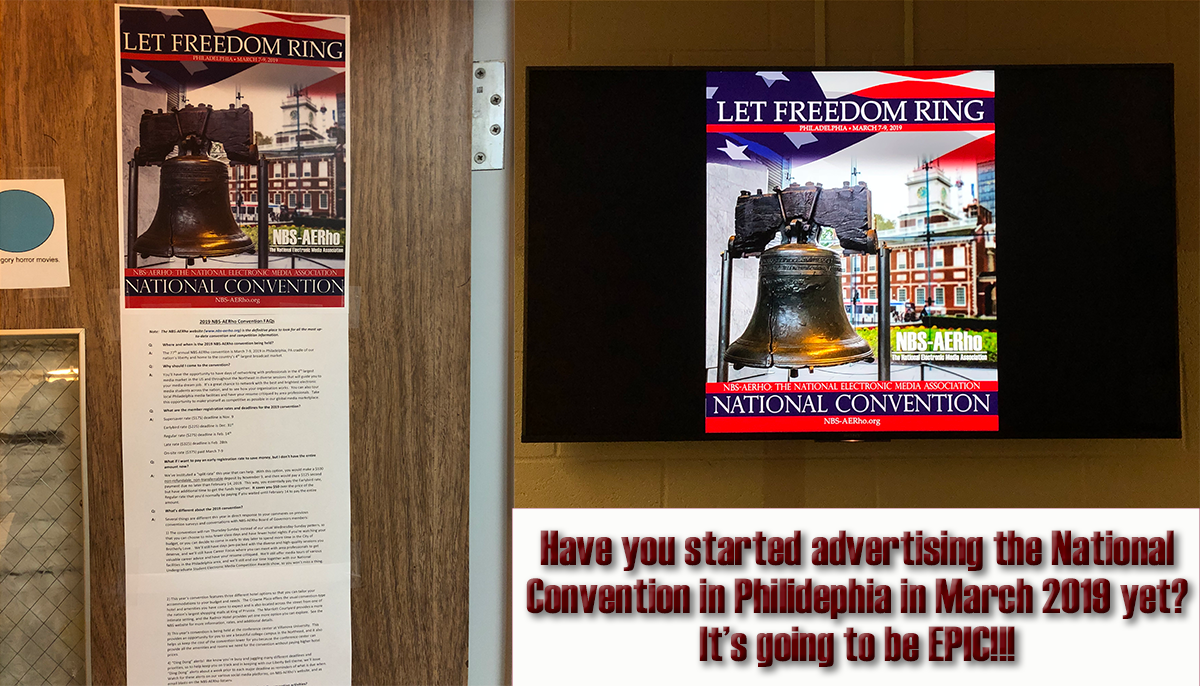 NBSAERho's tweet photo. Have you started telling your chapter &amp; dept. about the NBS-AERho Convention in Philadelphia in 2019 yet?

It's the #4 market in the US and don't miss meeting national news and satellite radio star Michael Smerconish! It's going to be epic! Let Freedom Ring in 2019! #nbsphilly19 https://t.co/j2IXxS7eyM