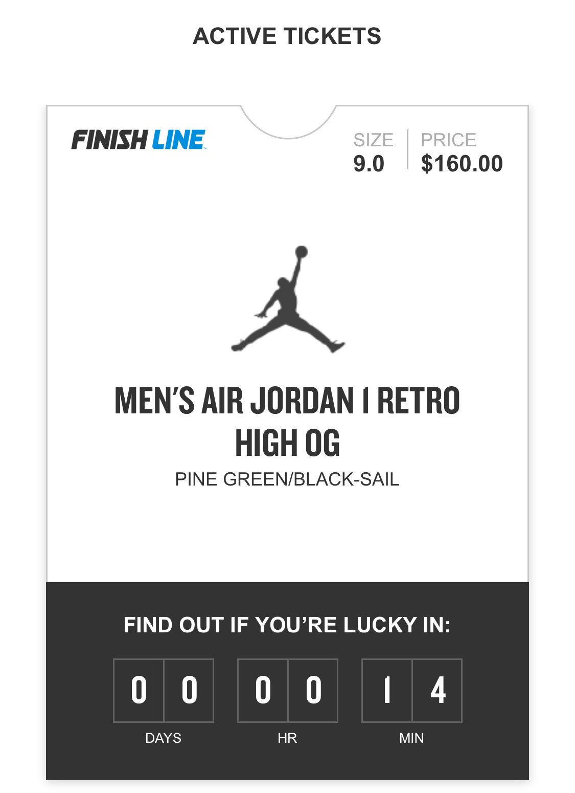 finish line jordan tickets