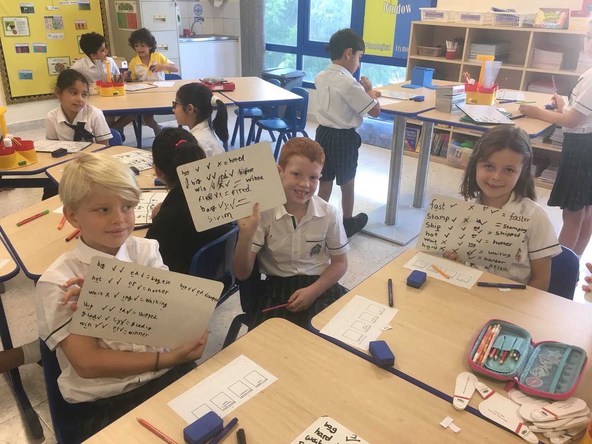 JPS_Year3's tweet photo. We have been learning about the 1 + 1 + 1 rule when adding suffixes to short vowel sounds. Can you remember when we double the consonant? #jps_english https://t.co/IqC6bUlDr2