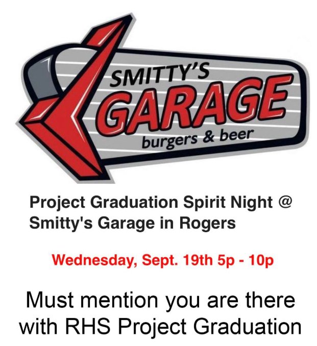 Help support Mountie Project Graduation by dining at Smitty's Garage this Wednesday, 5-10 p.m.