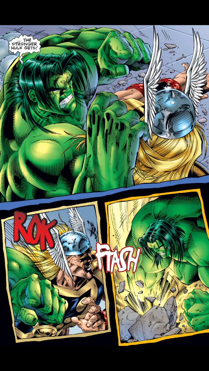 A great Hulk vs Thor fight from  #JephLoeb Avenger run. Nice art by  #ChapYaep & #IanChurchill and #AndyTroy on colors