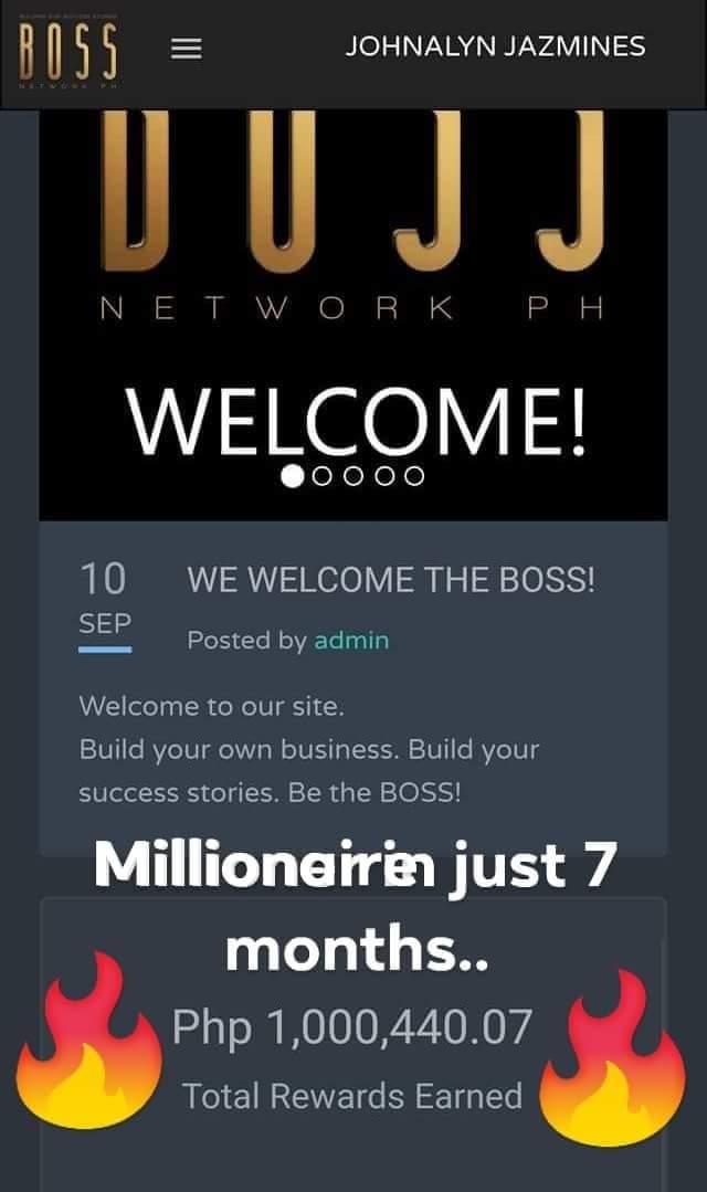 marjocels's tweet image. Legit for 7 months 1Million earned dito kay #BOSSNETWORK 😊 😍 GUSTO MO MALAMAN PAANO? DM ME..
#PushAwardsMayWards 
@maymayentrata07 @Barber_Edward_ 
#MayWard