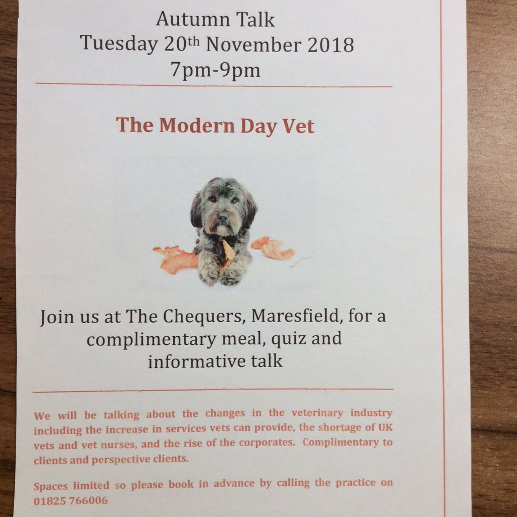 Join us for our Autumn Talk "The Modern Day Vet".