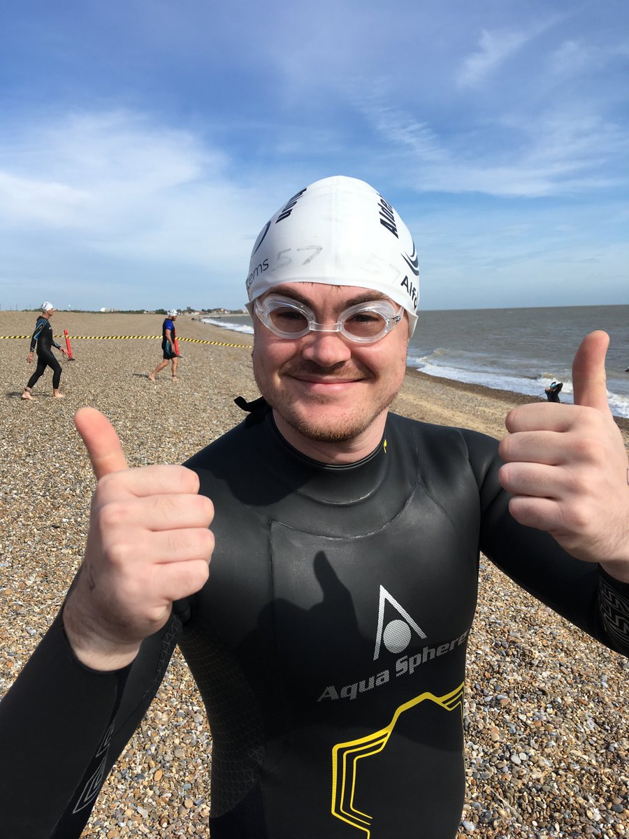 OCButcher's tweet photo. Always happy to support this event but today we're still buzzing from actually taking part yesterday, what a great day! Already looking forward to next year but please can it be a bit less windy? Thanks to all involved @AldeTriathlon #aldeburgh #triathlon #suffolkcoast #teamwork https://t.co/Ap6RwpgXpg