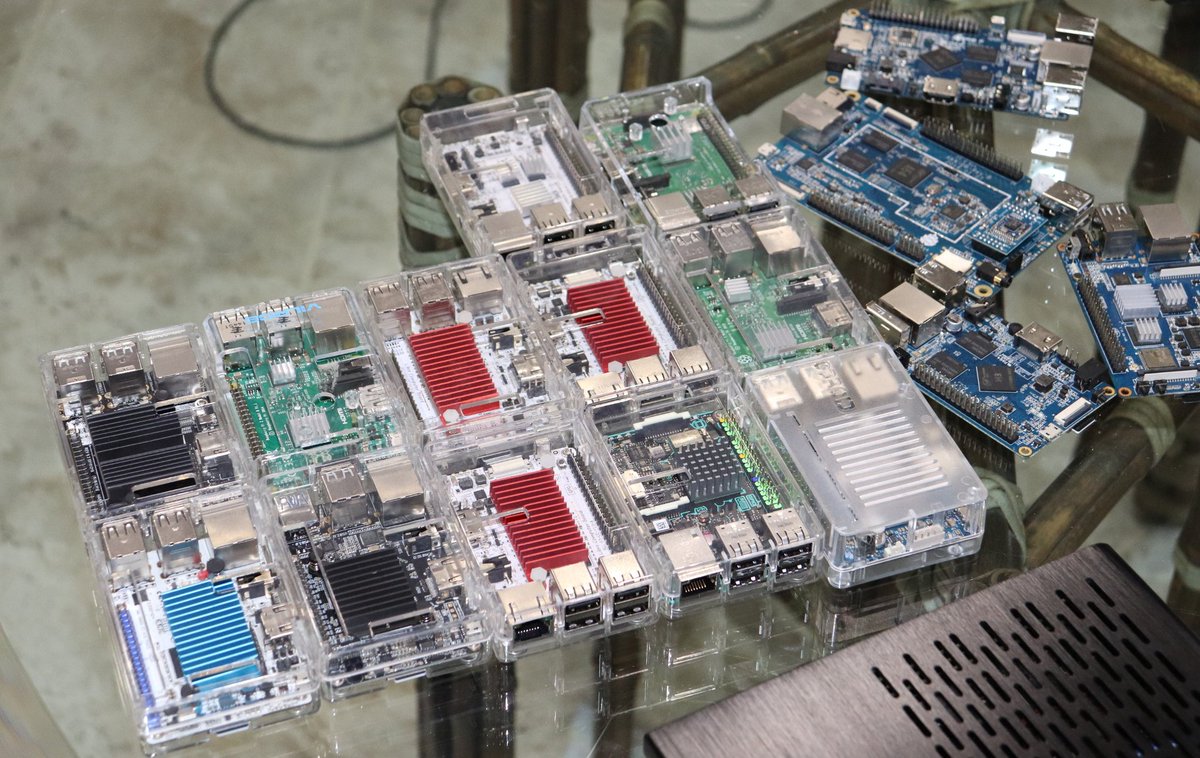 phoronix's tweet photo. The Current #Linux Performance With 16 #ARM Boards From the @Raspberry_Pi to @ASUS @ASUSUSA Tinker Board to #NVIDIA #Tegra &amp; many others https://t.co/QfperP6LBM https://t.co/gXs2bd3nN7