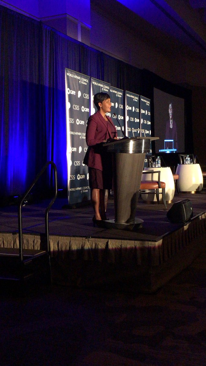 worldaffairsatl's tweet photo. HAPPENING NOW: @KeishaBottoms, Mayor of the @CityofAtlanta welcomes the audience to our VII Atlanta Summit on Global Health #GH2018 https://t.co/dVjni2B1pW