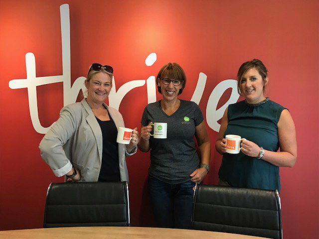 thrivearchitect's tweet photo. A very productive meeting with @ourwilton Friday regarding future phases of the Enterprise Hub. We were also lucky enough to receive our very own #charitymugshot #pairofmugstogether #teamwork #ThriveCommunities #Wilton https://t.co/5YZGLwRrk0 https://t.co/qG32G7J352