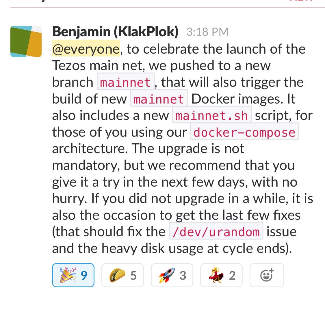 Core devs also announce new Mainnet branch!