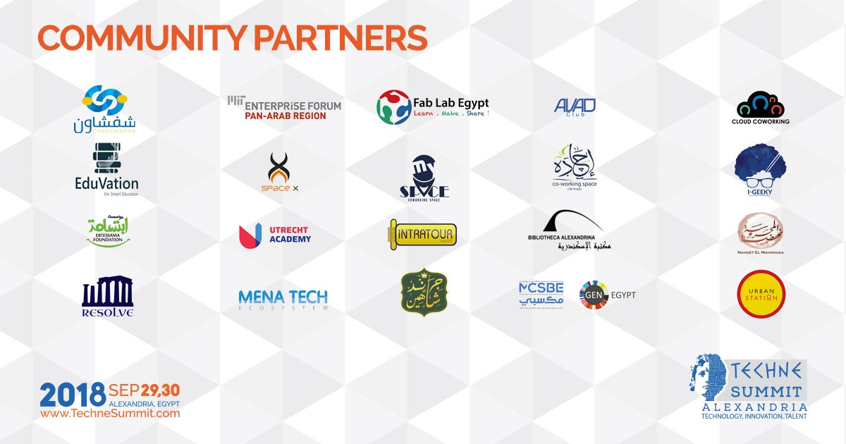 Techne_Summit's tweet photo. Ebtessama Foundation
Utrecht Academy
Intratour Travel Agency
Bibliotheca Alexandrina
GEN Egypt
Grand Shahin
MENA Tech Ecosystem
Resolve https://t.co/7t6g4hT70i