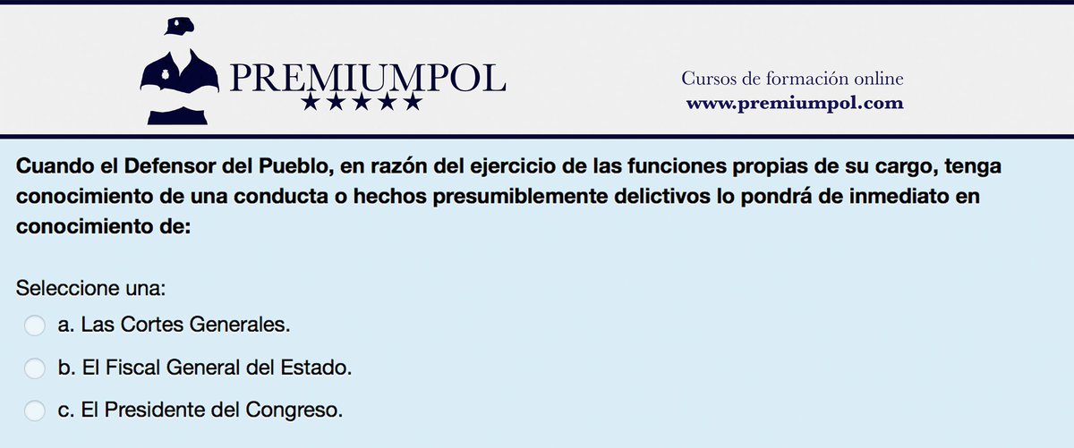 premiumpol's tweet photo. Pregunta Tema 2.👮‍♂️👮‍♀️
Curso de simulacros de examen: https://t.co/EMrcPzEmZu
#XXXV #CNP https://t.co/cKFyUC9MjW