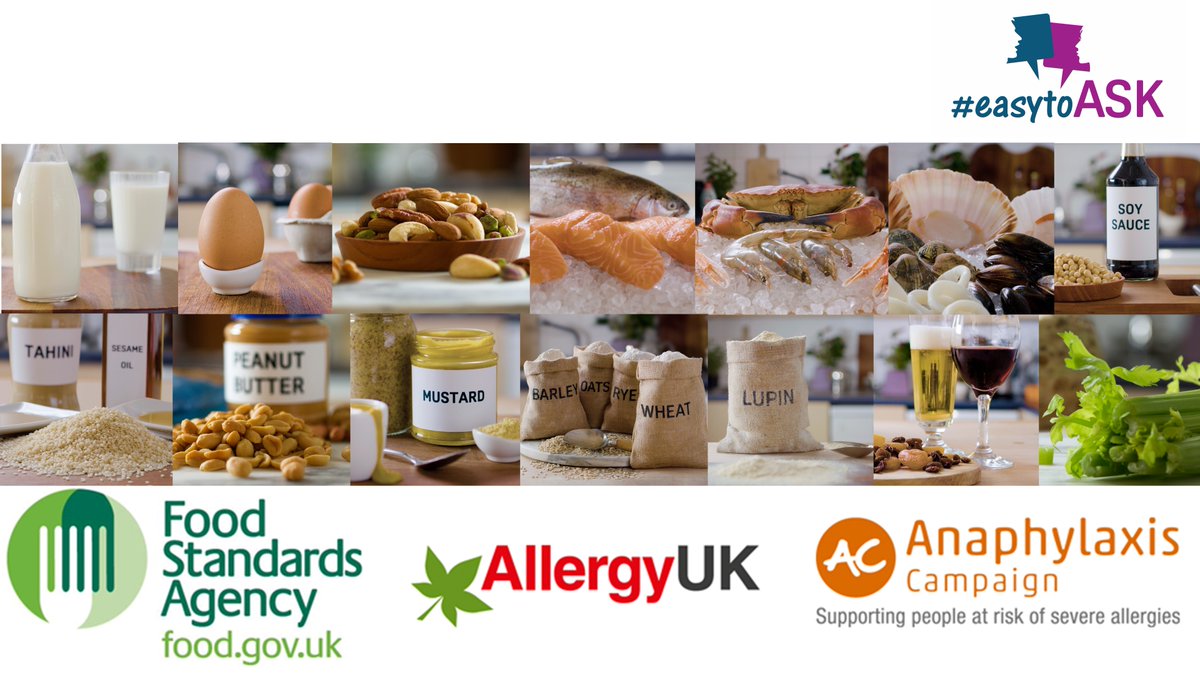 Our recent survey with <a href="/foodgov/">Food Standards Agency</a> and @Anaphylaxiscoms reveals that 41% of young people (16-24-years-old) with food allergies or intolerances don’t feel confident at all or only feel a little confident to ask serving staff for allergen information j.mp/2NxlULS #easytoASK