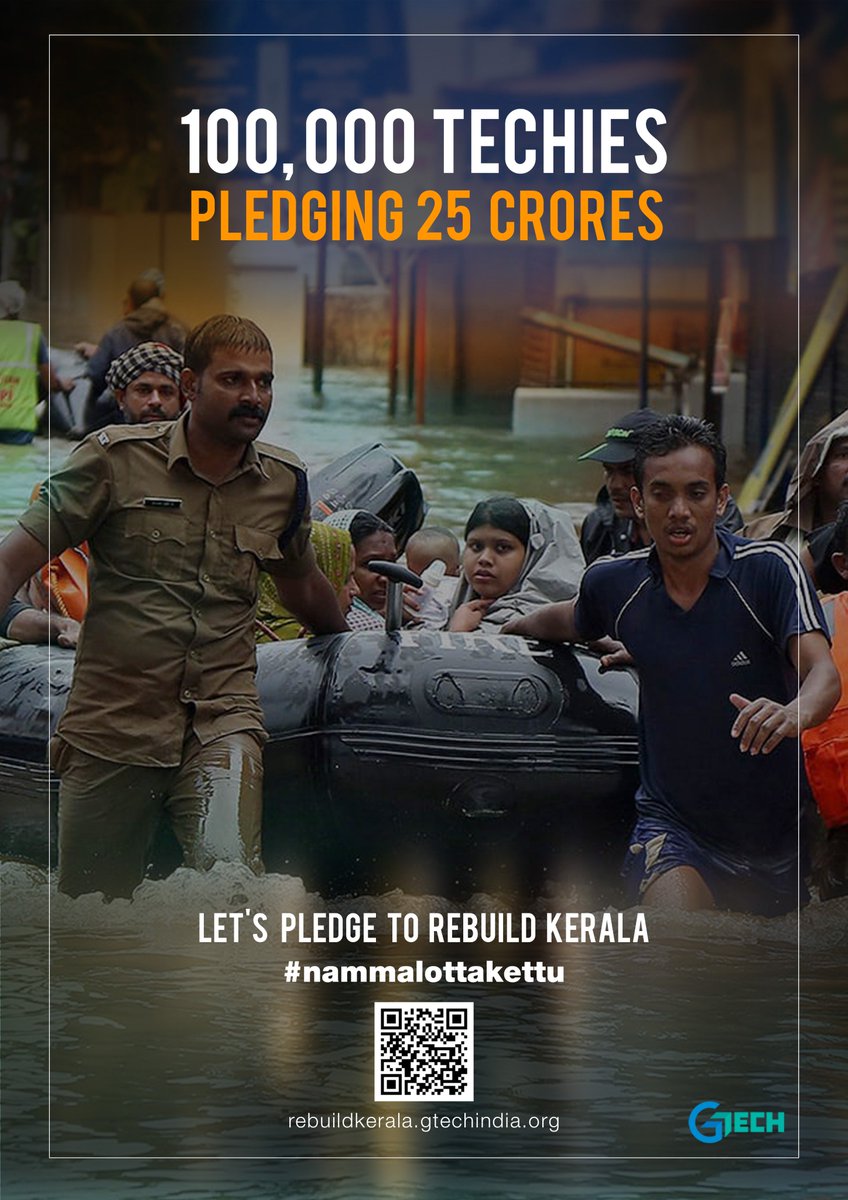 GTechIndiaOrg's tweet image. Join #NammalOttaKettu @gtechindiaorg to help rebuild Kerala
 #KeralaITCommunity comes together to raise 25 Crores to support rehabilitation in the flood affected areas of Kerala.
           
Pledge your support  rebuildkerala.gtechindia.org/index.php#pled…
