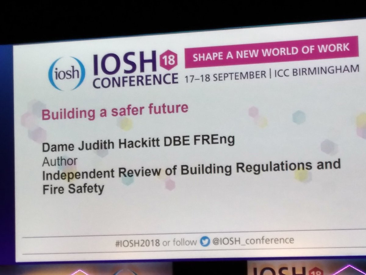 Looking forward to listening to Dame Judith Hackitt this afternoon.