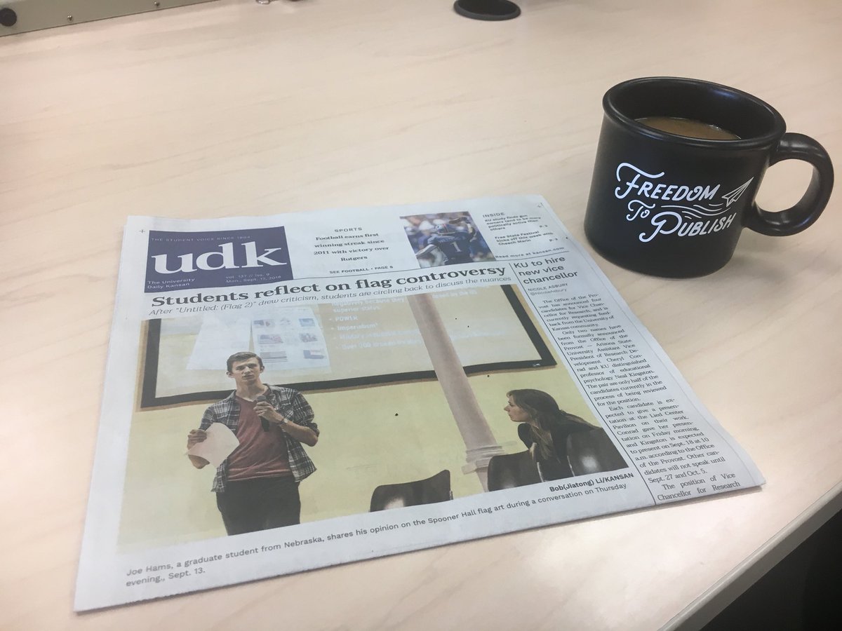 Hey KU! @KansanNews has a ✨sparkling✨ new edition out today! And I’m back on campus this week which means there should be some 🍵 later this week! #PickMeUp #FreedomToPublish