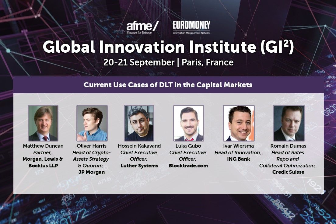 Invisso_Events's tweet image. Join us this week at #Gi2 and our Current Use Cases of #DLT workshop with Matthew Duncan @MorganLewisLaw, Oliver Harris @jpmorgan, Hossein Kakavand @LutherSystems, @LukaGubo @Blocktradecom, @IvarWiersma @ING_news &amp;amp; Romain Dumas @CreditSuisse. @AFME_EU buff.ly/2NhTzp2