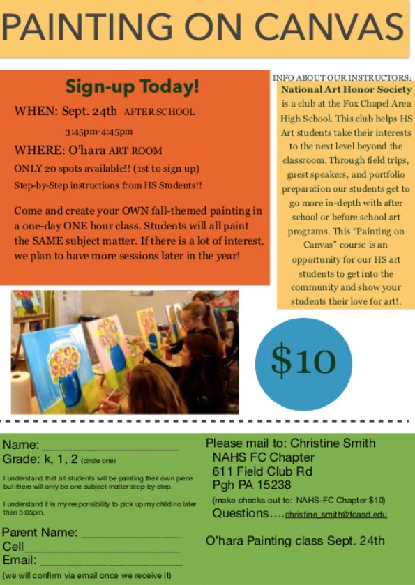 OHaraPTO's tweet image. 🎨 with @FCASD HS Art Students? Sign us up!
