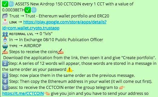 cctcoin's tweet photo. ✅🌐 ASSETS New Airdrop 150 CCTCOIN every 1 CCTC with a value of 0.00028ETH✅🌐
📂 Trust → Trust - Ethereum wallet portfolio and ERC20
📩 ʟɪɴᴋ → https://t.co/13dEoZQ90R
📤 In → In Exchange 08/10
#assets #ico #token #ICOs #freetokens #ethereum #ERC20   https://t.co/bf4y33hBW4 https://t.co/lmmkr9Ulez