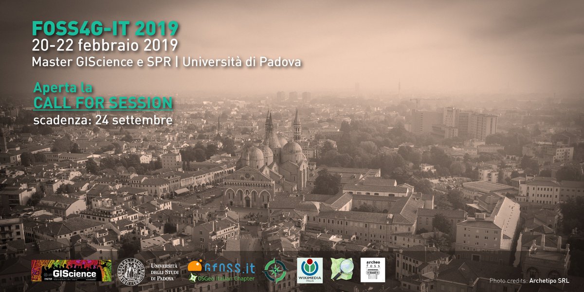 MasterGIS_Droni's tweet photo. #FOSS4Git2019: è aperta la #callforsession! 
Affrettatevi ad inviare le vostre proposte! 
Tutte le info su ⤵️
https://t.co/SWjUMdFoKW

Il #FOSS4Git2019 si terrà dal 20 al 22 febbraio al @MasterGIS_Droni @UniPadova 
#opensource #opendata #GIS https://t.co/HHg3x7hCuZ