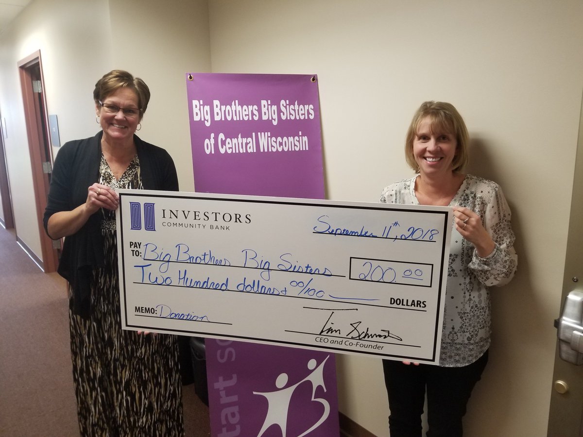Thank you to Investors Community Bank for their continued support of youth mentoring in Portage County!