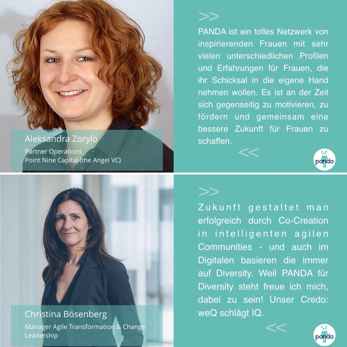 we_are_panda's tweet photo. PANDA Digital 2018 @Deloitte: Großartige Speakerinnen zum Thema Leadership: Anna Ott @frauott, Christina Bösenberg @ChrisBoesenberg, Aleksandra Zorylo! Danke, dass Ihr mit dabei seid! 👏💐🐼💪 https://t.co/STAijhZKOX