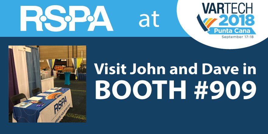InsideRSPA's tweet photo. If you are attending #VARTECH2018, make sure to stop by Booth 909 and connect with John Kirk and Dave Menton! Ask them about some of the new, upcoming opportunities the RSPA will be offering. https://t.co/wXjNky145b