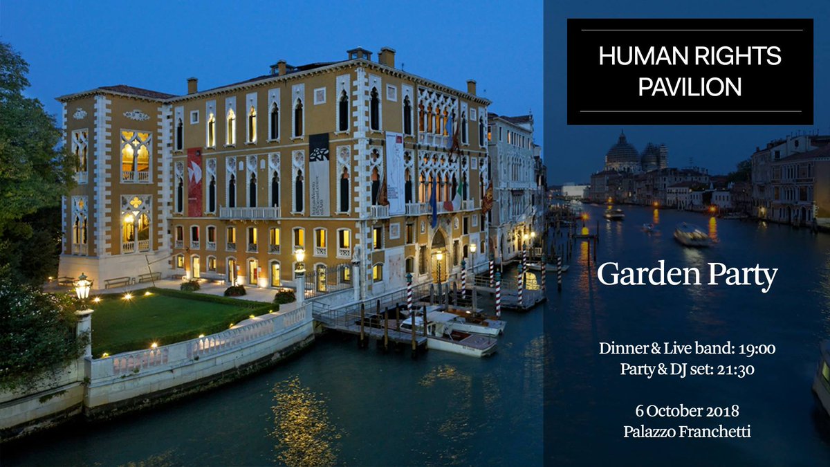 gchumanrights's tweet photo. 🌟THE GARDEN PARTY | #HumanRightsPavilion 🌟
October, 06th at Palazzo Franchetti #Venice
Join us for a fabulous evening at the Palazzo Franchetti on the Venice Grand Canal and help bring art and human rights together!
Invitation are available at https://t.co/JZOkSfnFCt https://t.co/LpFZJOG2HO