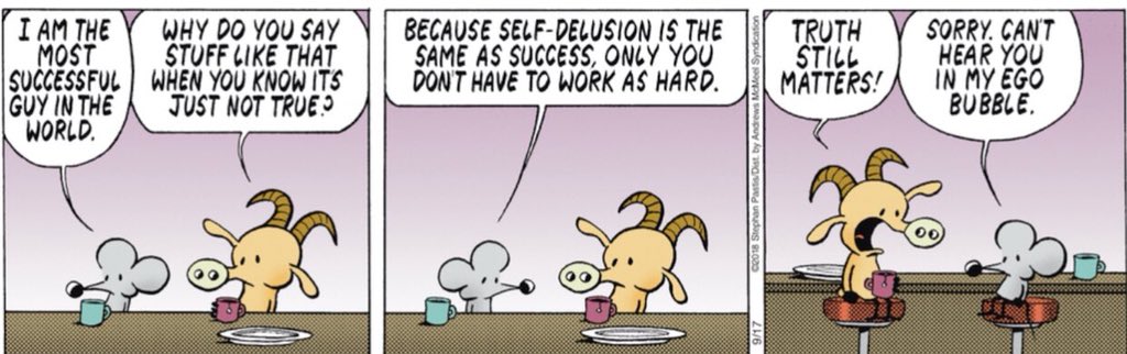 A comic stripe from pearlsbeforeswine. 