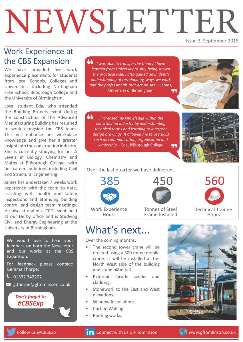 CBSExp's tweet image. Check out what's been happening at #CBSExp - The latest newsletter has now been issued! @UoNCapProj @burofour @BenoyGlobal #News #Progress