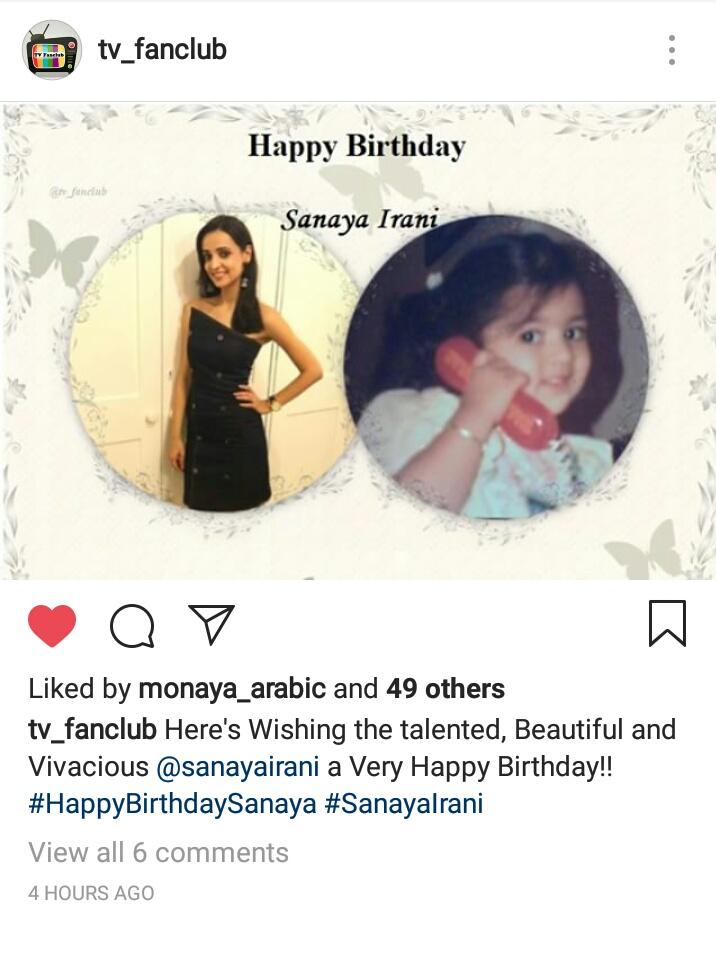   wishing Sanaya Irani a Happy Birthday via insta ..such a cuteeeeee pic   