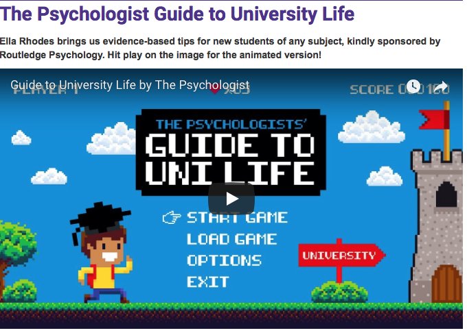 psychmag's tweet image. Who knew? #freshersweek is now #WelcomeWeek Either way, new students may benefit from The Psychologist Guide to University Life. Also available in animated form! thepsychologist.bps.org.uk/volume-30/octo… #freshers2018 #freshersguide18 #MondayMotivation @BPSOfficial With thanks to @Routledgepsych
