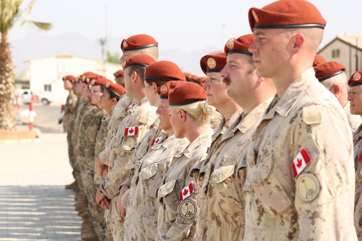 CJOC_COIC's tweet photo. Today, CAF members, troops from 11 other nations, and civilians of Multinational Force and Observers mark the 40th Anniversary of the Camp David Accords, which led to the 1979 Egypt-Israel Peace Treaty and is still in effect today! #OpCALUMET

Details: https://t.co/Gka1kP43xe https://t.co/W0qCzYfBKW