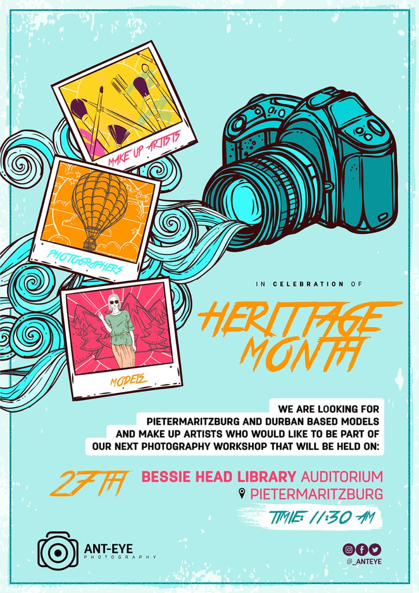 If you in KZN... do come through to this photography workshop... I'll be hosting it and it will be free... 

Let's share knowledge...🙏