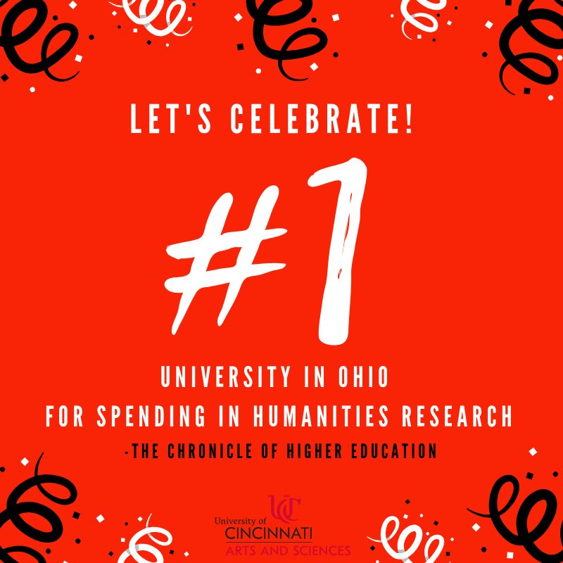 UC_ArtSci's tweet photo. Celebrating @uofcincy @prezpinto for being ranked the #1 university in Ohio for research and development spending in the humanities by the Chronicle of #HigherEducation! https://t.co/xKoZT5pMPC https://t.co/P4oysXINFb