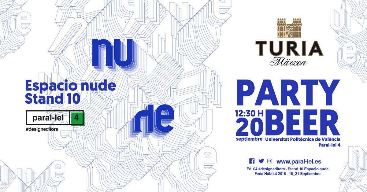 ParalelExpo's tweet photo. Os informamos que el día 20 de septiembre con motivo de la inauguración de nuestro stand en nude habrá una party beer de la mano de Turia, nuestro proveedor de cerveza valenciana. Comenzará a las 12:30. Estáis todos invitados!😉 https://t.co/H90E3Hb8EJ