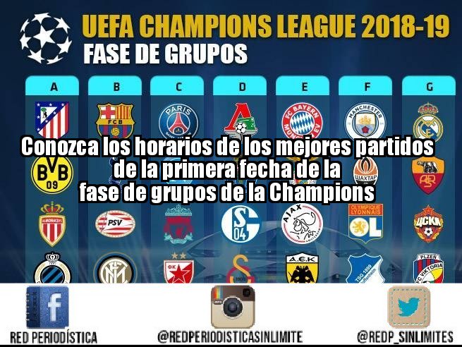 RedP_Sinlimites's tweet photo. Los invitamos a leer, comentar y compartir nuestra última publicación con los horarios de los partidos más importantes de la primera fecha de la fase de grupos de la #uefachampionsleague https://t.co/fNak9rphko #FutbolInternacional #ChampionsLeague #Lunes #Deportes #UEFA https://t.co/Asnp0s4pdi