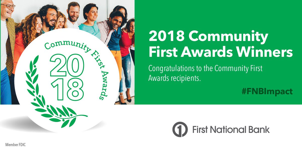 FNBColorado's tweet photo. Meet the winners of the 2018 Community First Awards! 
1st ($25K donation) - @DSAMidlands  (Elkhorn, NE) 
2nd ($10K donation) - @HeartlandPaws (Yankton, SD)
3rd ($5K donation) - Open Door Rehabilitation Center (Sandwich, IL)
#FNBGives #FNBImpact https://t.co/ta1YzlkGXu