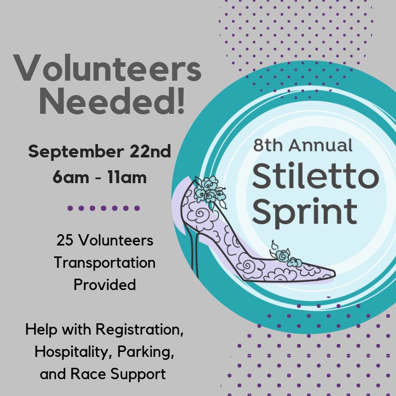 Looking for a volunteer opportunity? The 8th Annual Stiletto Sprint will be held on September 22nd! If you are interested, be sure to RSVP on Niner Engage!