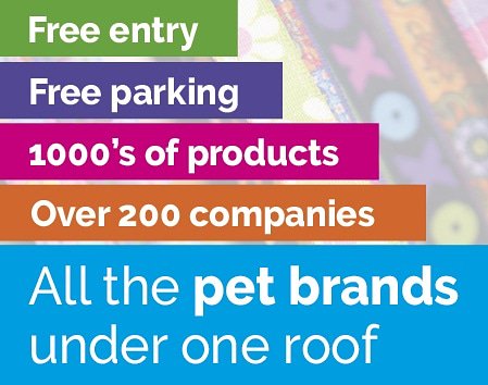 Opening this Sunday, 23rd September at 9:30am. #patstelford #pettradeshow #telfordinternationalcentre