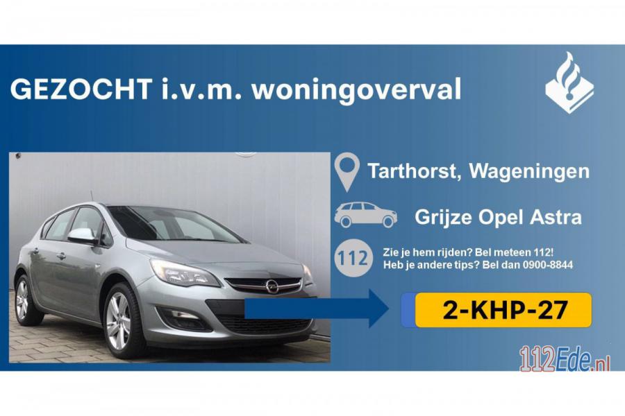 🚨 Auto van slachtoffer gezocht na woningoverval in #Wageningen 112.press/QkTJkB 112Ede https://t.co/54giORWjKM