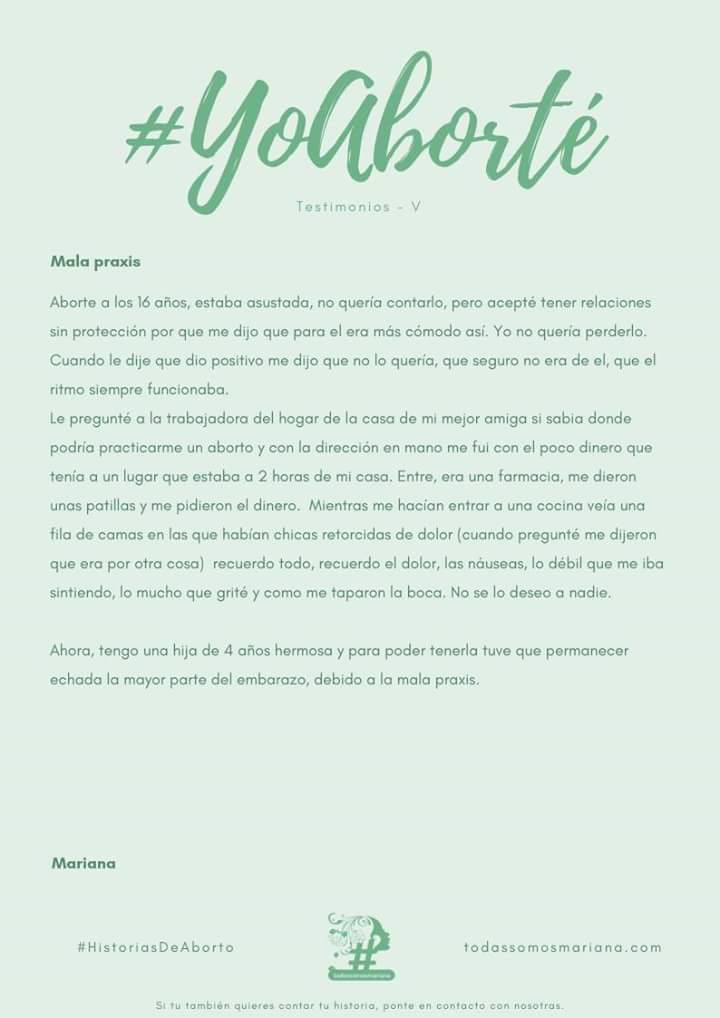 #HistoriasDeAborto
Las mujeres abortamos aún cuando sabemos que nos arriesgamos a llevar marcas de por vida.

 #AbortoLegalYa seguro y gratuito en el hospital para no morir.

cc <a href="/MujerDispara/">Mujer Dispara_Audiovisual Feminista</a> <a href="/LasRespondonas/">LasRespondonas</a> <a href="/ProyectoVarela_/">Proyecto Varela</a> <a href="/Unhombrenoviola/">Un hombre no viola</a>
