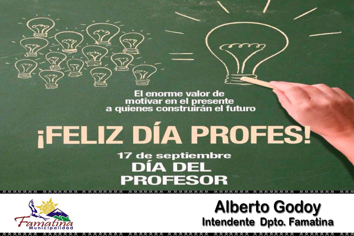AlbertoGodoyFOk's tweet photo. Quiero saludar a tod@s l@s profesor@s en este día, de manera especial a l@s de nuestro querido Famatina! https://t.co/WSX2tWfsUJ
