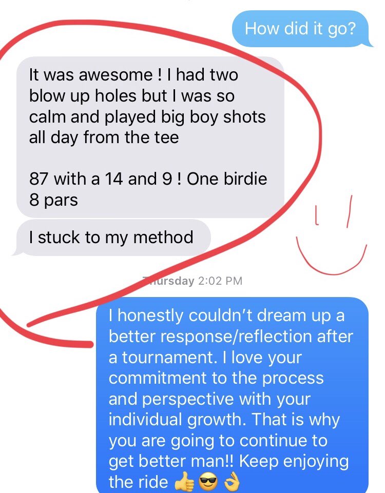 gearedtogolf's tweet image. How I wish every student of ours reacted after a not so stellar tournament round. #positivereflection #commitmenttotheprocess #perspective #thisguygetsit #hewillcontinuetogetbetter Thank you RJ!