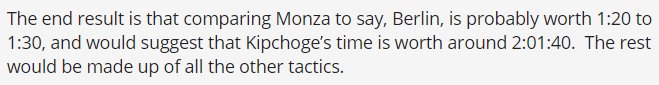 letsrundotcom's tweet photo. Interesting thought. Was @EliudKipchoge 's 2:01:39 really a huge breakthrough? Remember, after Monza, Ross Tucker of @Scienceofsport predicted a 2:01:40!! https://t.co/kUZ0jLPqHR #Nailedit https://t.co/8COaAkilGx