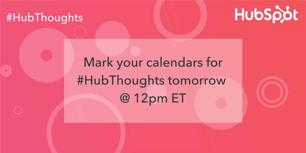 HubSpot's tweet photo. We are switching up our #HubThoughts each week by providing only FIVE questions now! This is to allow a deeper discussion around each question, answer anyone else's questions being asked and provide more details. See you all tomorrow for "Building a High-Performing Sales Team".👋 https://t.co/rvOCRzvRV8