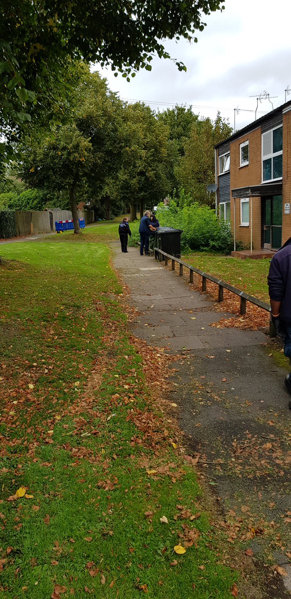 QuintonWMP's tweet photo. Quinton PCSO's have been working in conjunction with Birmingham city council to conduct knife sweeps on Nutfield walk and Edison Grove to support the #StopKnifeCrime campaign. #carryingknivesdestroyslives https://t.co/kBleg1M8Hd