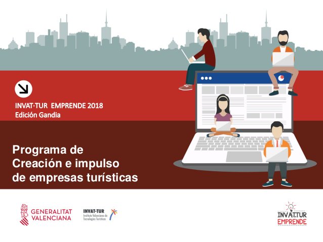 SlowTravelSpain's tweet photo. El @GVAinvattur a través de #InvatturEmprende llevará a cabo un nuevo programa de creación e impulso de empresas turísticas en #Gandía en el centro @UrbalabGandia.

¡ Inscripción abierta hasta el próximo 23 de Septiembre 2018 !

+ Info ... https://t.co/rGIr5ytZ5u https://t.co/xDDseCAnBA