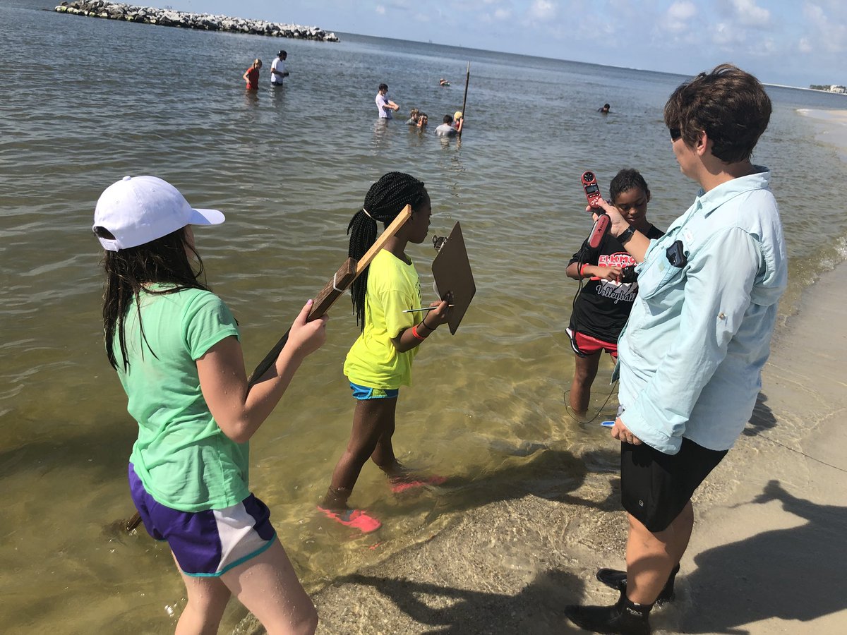 Anderson_beth81's tweet photo. Measuring waves at Dauphin Island! #AISDauphinIsland #AISProud https://t.co/Eksow95lei