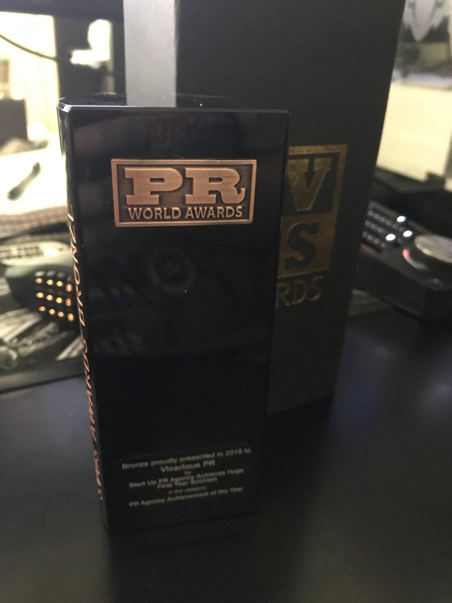 PlayVicariously's tweet photo. We Won! PR Agency Achievement of the Year! It's been an amazing year with our fantastic clients! #VideoGamePR #Awards #VicariousPR https://t.co/5mjb1yqLhH