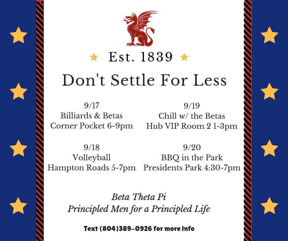 Here’s to the first day of rush week! Join us this week to find your new brotherhood 🐉